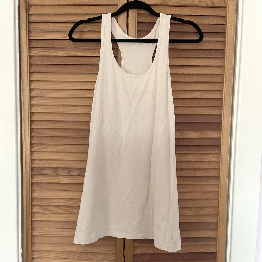 Una Pluma Organic Cotton Yogini Tank in Cream L